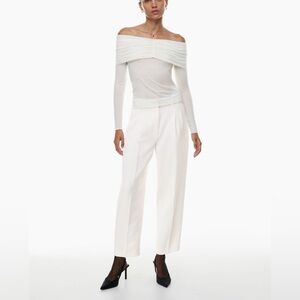 NWOT Aritzia Wilfred Carrot Crepette Pants in Light Birch